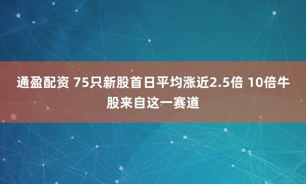 通盈配资 75只新股首日平均涨近2.5倍 10倍牛股来自这一赛道